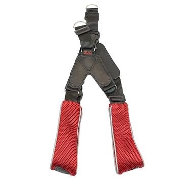 Шлейка текстильная 3х-слойная №4 ZooM серия "АРИЯ",нат.кожа+3D-сетка,об.гр.41-47см 035304