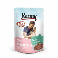 Karmy д/привиред собак мелких пород Delicious.Мини Утка кусочки в соусе 80г