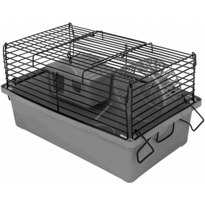 Клетка-мини ECO д/мелких грыз.,складн.,шаг прута до 9,5мм, 28*17*h18см (+домик;+миска;+колесо) 40192