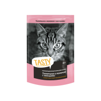 Tasty д/кошек пауч с телятиной, ягненком и овощами в желе 85г
