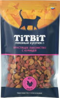 Лакомство хрустящее с курицей для кошек 60 г 025338 ТИТБИТ
