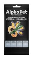 AlphaPet Superpremium 0,048кг крем-лакомство креветка моллюски для кошек