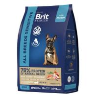 Брит Premium Dog Sensitive с лососем и индейкой д/взрослых собак всех пород 1 кг