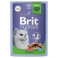 BRIT PREMIUM, Пауч для взрослых кошек, Цыпленок в желе, 85г