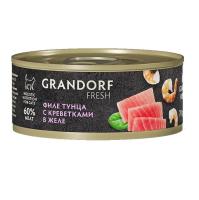 Grandorf FRESH консервы д/кош.Филе тунца с креветками в желе 70г