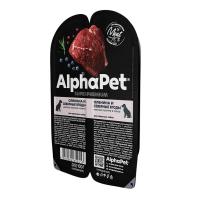 AlphaPet Superpremium влажный корм д/собак оленина и северные ягоды в соусе 100гр.