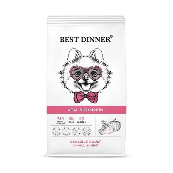 Бест Dinner Эдалт Мини с Телятиной и Тыквой (сухой корм д/собак) - 10 кг