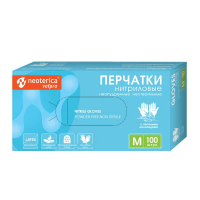NEOTERICA VETPRO Перчатки нитриловые неопудренные нестерильные с овсяными коллоидами (M)