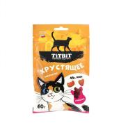 Лакомство хрустящее с говядиной для кошек 60 г 027479 ТИТБИТ
