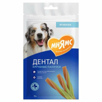 Лакомство Мнямс DENTAL для собак "Крученые палочки" с ягненком и мятой 70 г