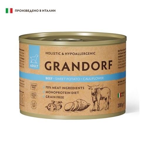 GRANDORF консервы д/соб. Паштет из Говядины с бататом и цв.капустой 200 г