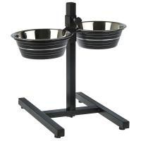 Штатив Double Diner 0,75л черные миски 3100 (B)