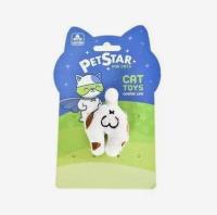 PET STAR игр.д/кошек 4.7*7.7см ПОПКА КОТА, бел./беж., плюшевая
