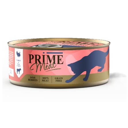 PRIME MEAT ж/б 100г Индейка с телятиной, филе в желе, д/кошек