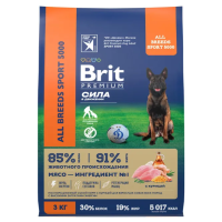 BRIT PREMIUM, Сух.корм с курицей д/вз.соб. всех пор. с выс. затр. энергии "Sport 5000",3 кг, 5092918