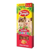 HAPPY JUNGLE палочки д/мелк.грызунов мед и ягоды 3шт 90гр