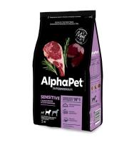 AlphaPet Superpremium сухой корм д/собак средних пород с чувствит.пищ. баранина с потрошками 2кг