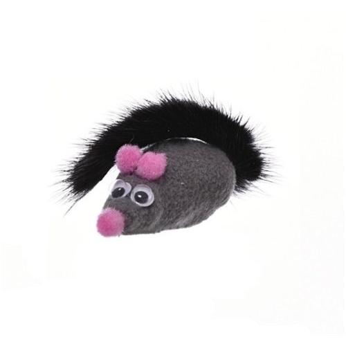 sh-07081 Игрушка для Кошек "Мышь-милаха серая с норковым хвостом"GoSi Еврослот
