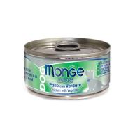 Влажный корм Monge Dog Natural для собак куриные кусочки с овощами, консервы 95 г