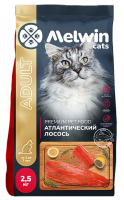 Melwin для кошек с атлантическим лососем 2,5кг