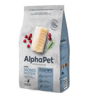 AlphaPet MONOProtein сухой корм для кошек из белой рыбы, 400гр
