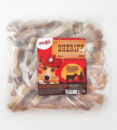 Кость SHERIFF бычья жила белая 7,5см (1*50) 158197