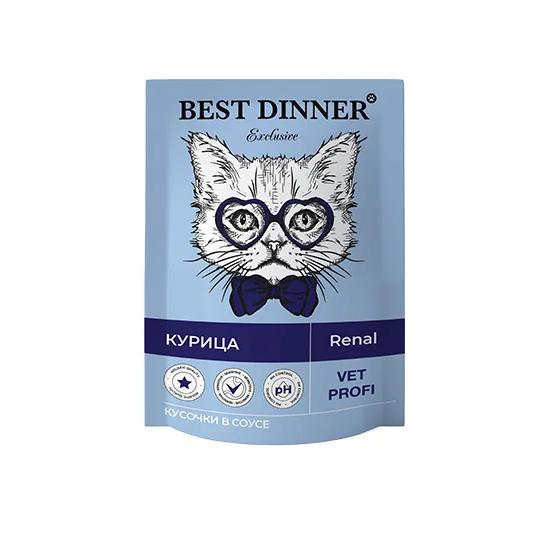 Паучи Best Dinner Exclusive Vet Profi Renal кусочки в соусе с Курицей 0,085 кг