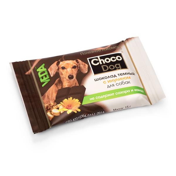 Шоколад д/собак темный с инулином 15г Choco Dog NEW