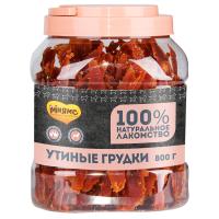 МНЯМС Лакомство д/собак утиные грудки банка 800г
