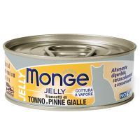 Влажный корм Monge jelly Adult cat для взрослых кошек с желтоперым тунцом, консервы 80г