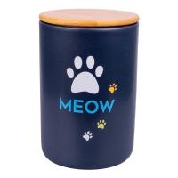 КерамикАрт бокс керамический для хранения корма для кошек MEOW 1900 мл, черный