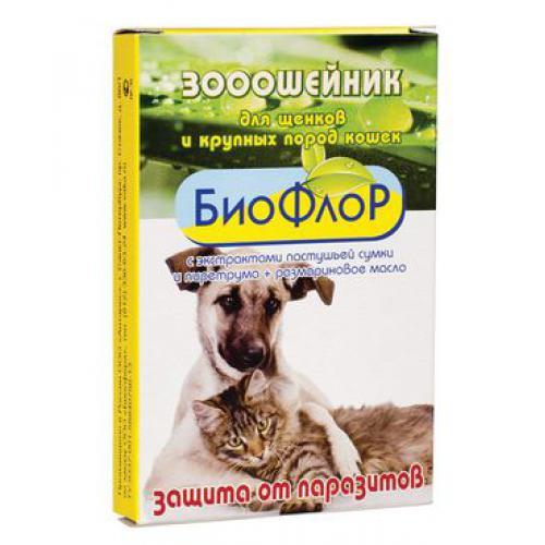 БИОФЛОР Ошейник п/б д/щенков и крупных кошек 40см (1*66)