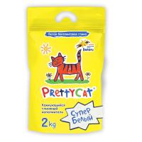 PRETTY CAT Супер белый Наполнитель комкующийся с ароматом ванили 2 кг