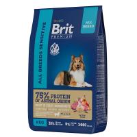 Брит Premium Dog Sensitive с бараниной и индейкой д/взрослых собак всех пород 8 кг