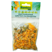 Лакомство Bambini Pets высушенные цветки календулы для грызунов и кроликов, 10 г