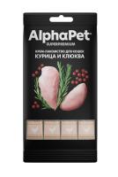 AlphaPet Superpremium 0,048кг крем-лакомство курица клюква для кошек