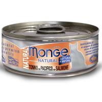 Monge Cat Natural для кошек, из тихоокеанского тунца с лососем, консервы 80 г
