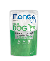 Влажный корм Monge Dog Grill для собак с ягненок и овощами, паучи 100 г