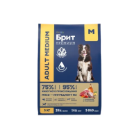 BRIT PREMIUM, Сухой корм с индейкой и телятиной для собак "Dog Adult Medium", 3 кг, 5063161