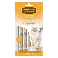 Нежное пюре из курицы д/кошек 4шт 40гр (1*200) ДЕРЕВЕНСКИЕ ЛАКОМСТВА