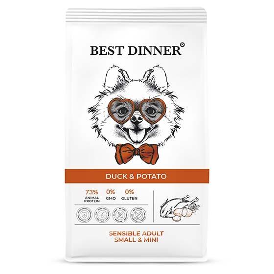 Бест Dinner Эдалт Сенстибл Мини с Уткой и Картофелем (сухой корм д/собак) - 3 кг