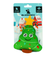 Игрушка Mr.Kranch для кошек Ёлочка плюшевая с кошачьей мятой 13 см зелёная