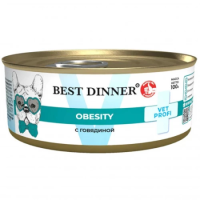 Best Dinner Vet Profi Obesity консервированный корм д/собак с говядиной 100г