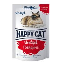 Пауч ХЭППИ КЭТ /Говядина кусочки/ в соусе для стерилизованных 0,085кг