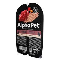 AlphaPet Superpremium влажный корм д/собак паштет с говядиной, 100 гр.