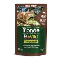 Monge Cat BWild GRAIN FREE паучи из мяса буйвола с овощами для кошек крупных пород 85г