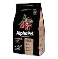 AlphaPet Superpremium сухой корм д/собак мелких пород с чувствительным пищ. ягненок с рисом 3кг