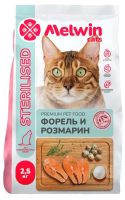 Melwin с форелью и розмарином для стерилизованных котов и кошек 2,5кг