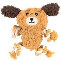 Игрушка AROMADOG Rescue для собак Собачка с канатами 15 см с пищалкой, рыжий