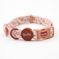 Ошейник для собак LionPets с рисунком LPO-00500-18 Персики (Размер XS-Обхват 19-28см, ширина 1,5 см)